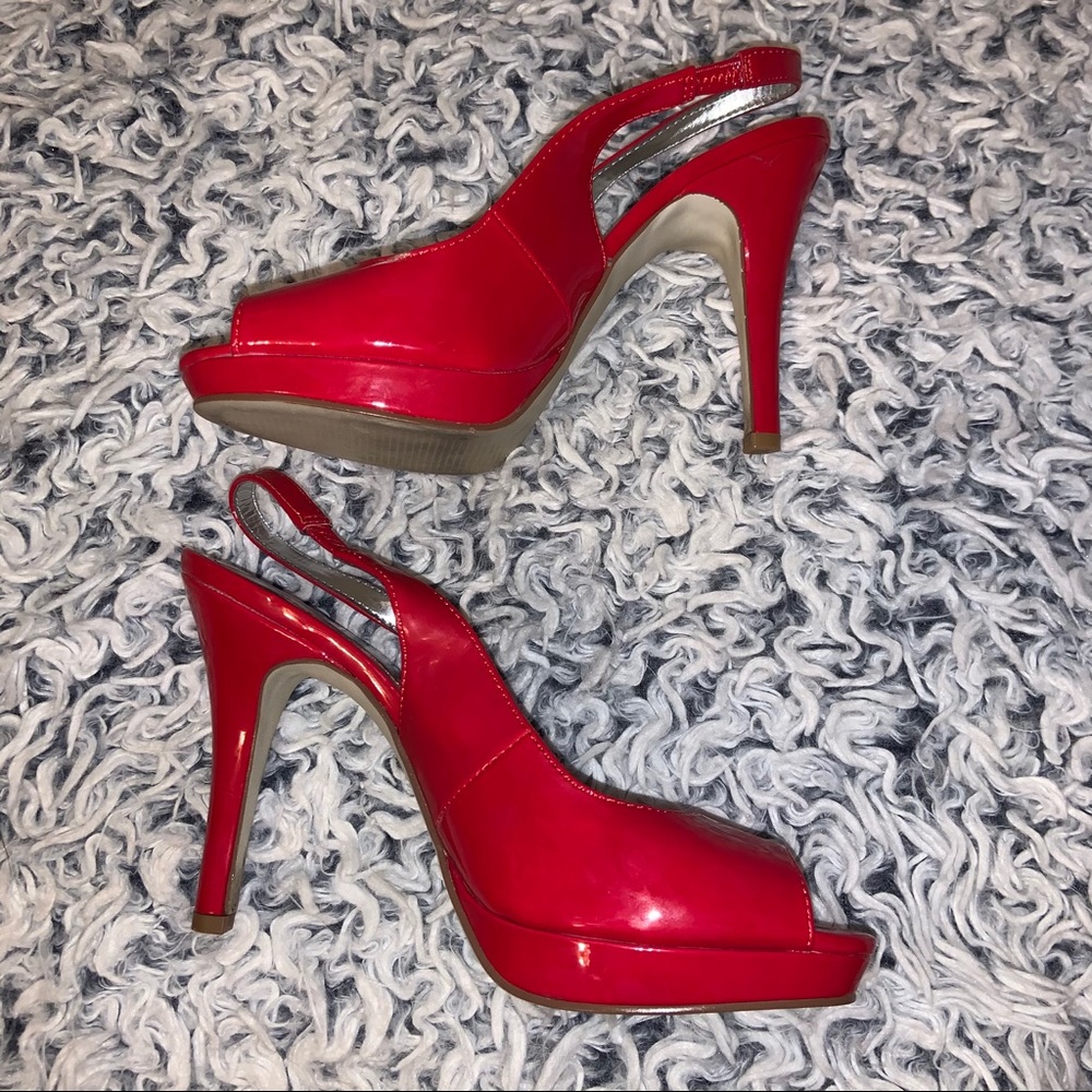 Red mini platform heels!